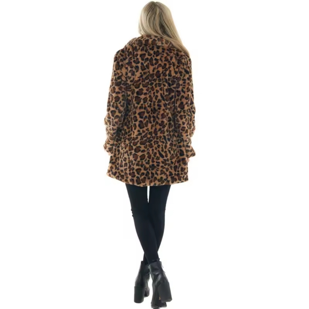 Women's European and American autumn and winter leopard print women's Faux Fur - Picture 4 of 4